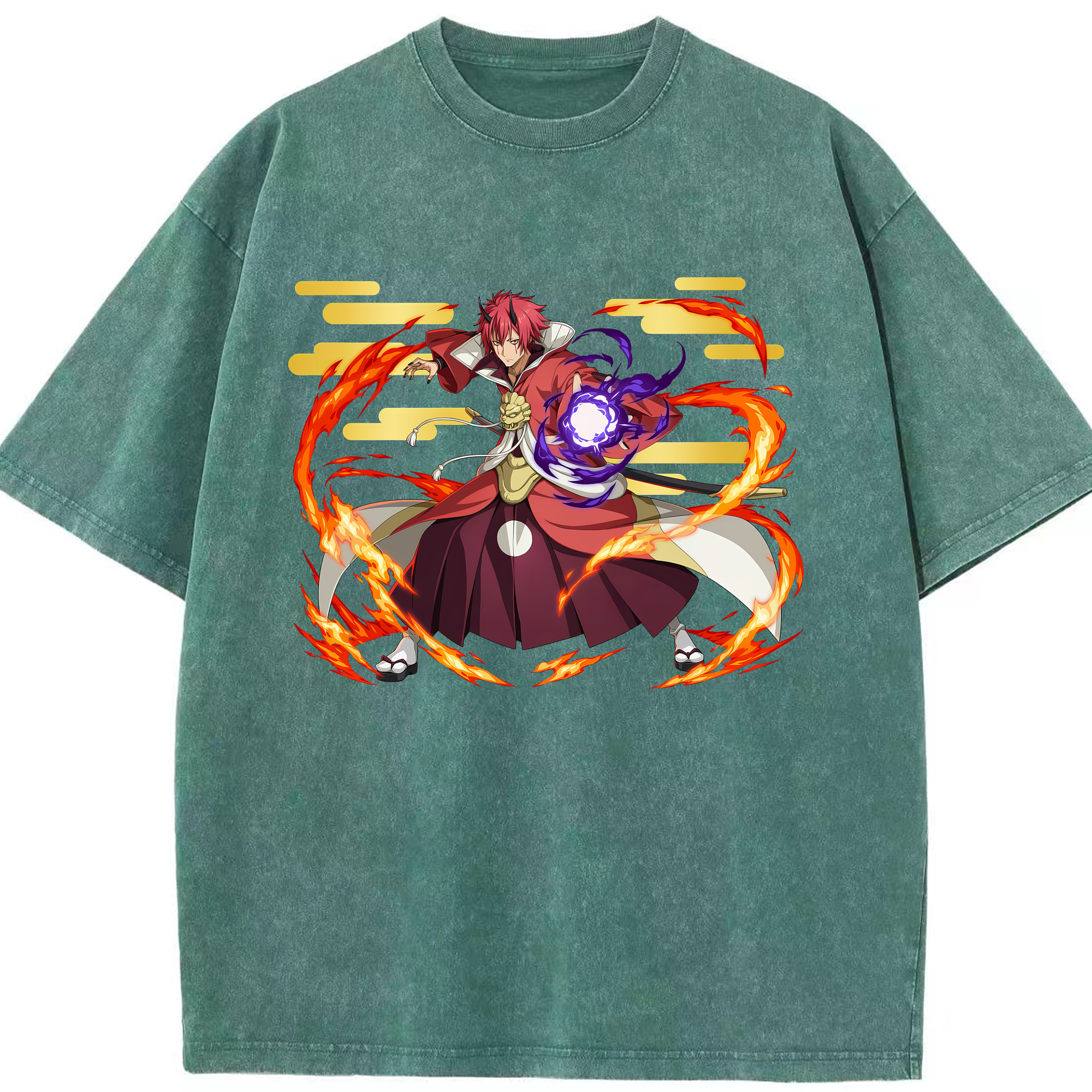 （画像用） 転スラ Regarding Reincarnated to Slime 綿100% ヴィンテージ風 半袖Tシャツ（フロントプリント）